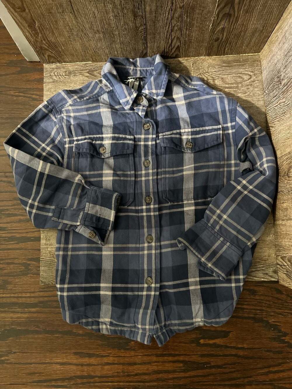 Patagonia Organic Cotton Fjord Flannel Shirt Size S Blue Plaid